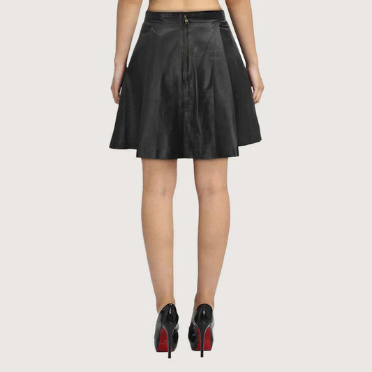 Graceful Flow Leather Skirt