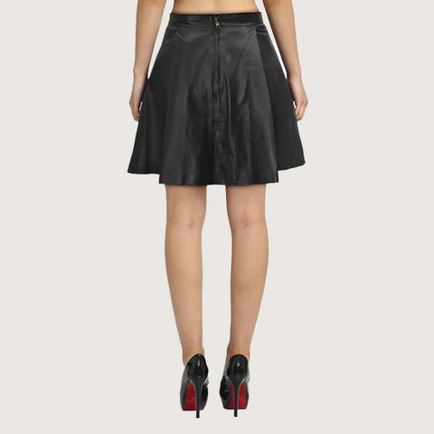 Graceful Flow Leather Skirt