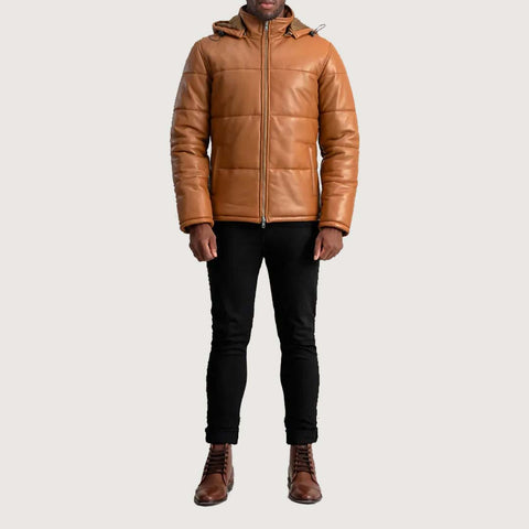 Gordon Tan LuxeShield Hooded Leather Puffe