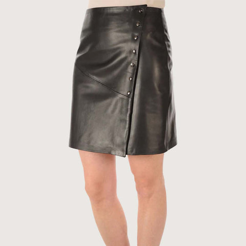 Genuine Lambskin Slim-Fit Leather Skirt