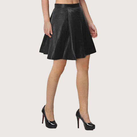 Graceful Flow Leather Skirt