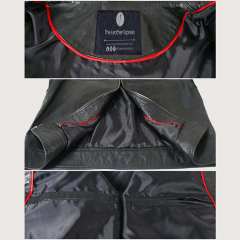 Versatile Men's Black Lambskin Leather Coat