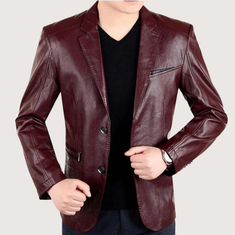 YKK Zippers Lambskin Leather Blazer