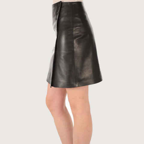 Genuine Lambskin Slim-Fit Leather Skirt