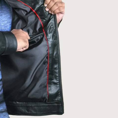 Men's Brown Lambskin Leather Coat (Blazer Coat)