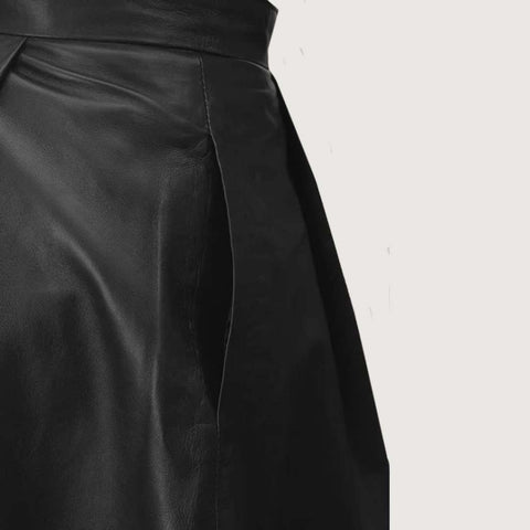 Graceful Flow Leather Skirt