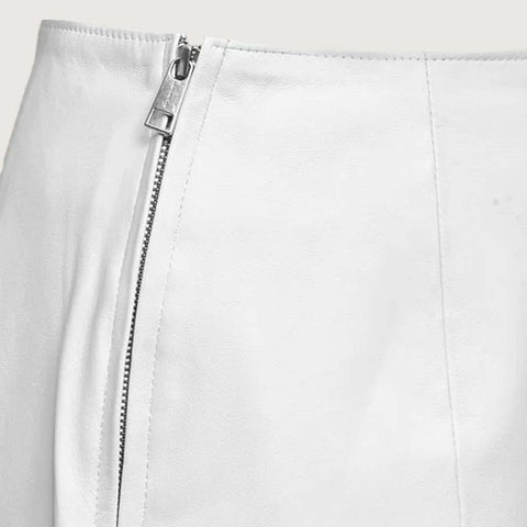 Sculpted Fit & Flare Leather Skirt