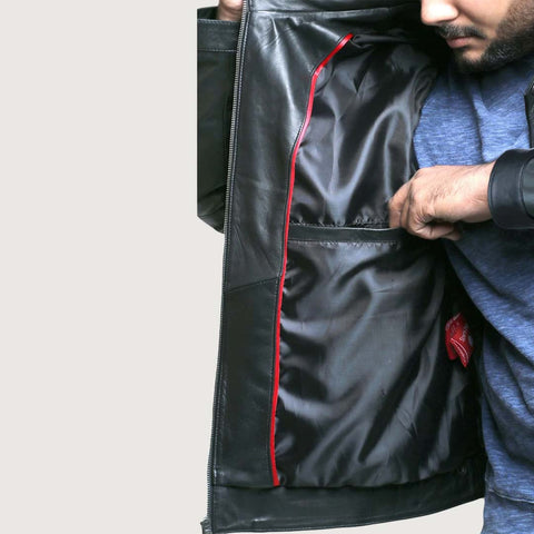 Men's Brown Lambskin Leather Coat (Blazer Coat)