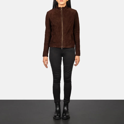 Rumella Mocha Suede Biker Jacket