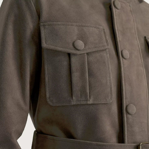 Dolf Grey Suede Coat