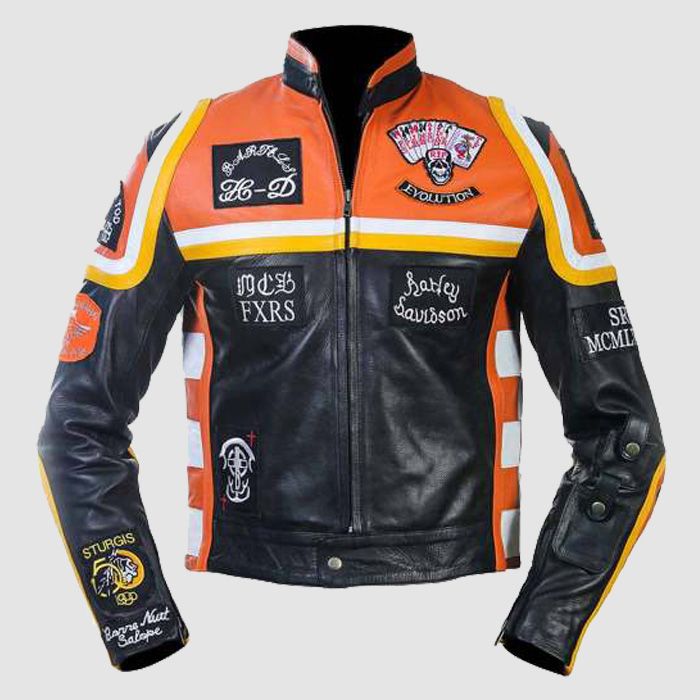 Harley Davidson Men's Vintage Racing Style Leather Biker Jacket, Motorbike jacket ,Gift