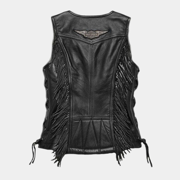 Harley Davidson Women’s Black Fringed Leather Motorcycle Vest